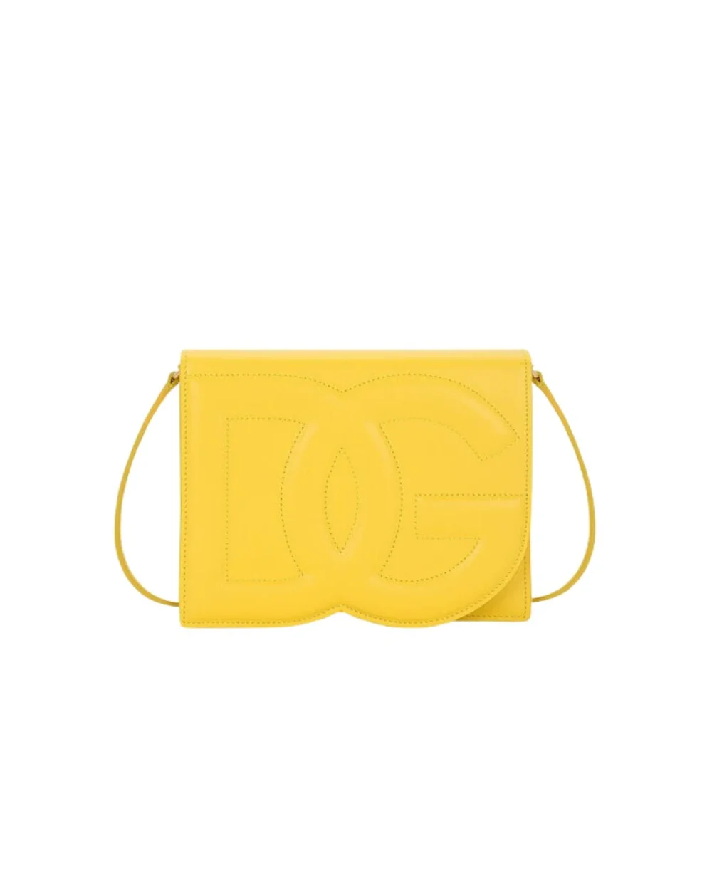 Calfskin DG Logo Bag Yellow For Women BB7287AW57680205 - 20 Cm/ 7.8 Inches