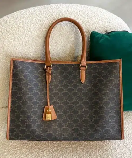 1:1 Replica Celine Horizontal Cabas In Triomphe Canvas Tan For Women 17in/43cm 197912BZJ.04LU