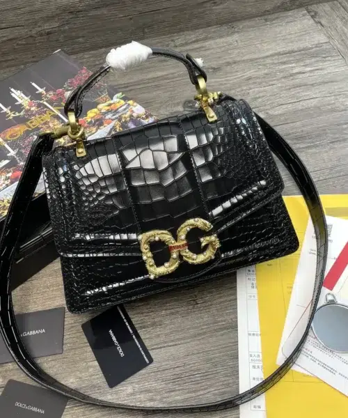 Dolce & Gabbana Print DG Girls Bag Black For Women 10.6in/27cm DG