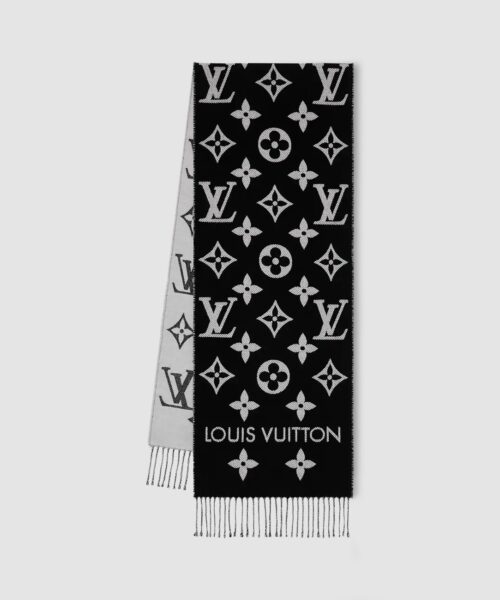 LV Essential Monogram Black/White Scarf M77853