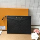 1:1 Replica Louis Vuitton Pochette Melanie MM Monogram Empreinte Black For Women, Women's Wallets 11.6in/29.5cm LV