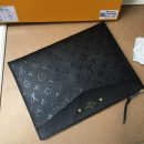 1:1 Replica Louis Vuitton Pochette Melanie MM Monogram Empreinte Black For Women, Women's Wallets 11.6in/29.5cm LV