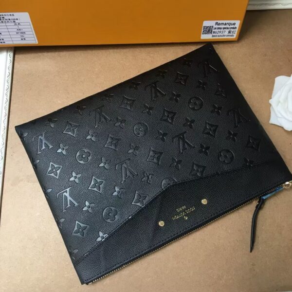 Louis Vuitton Pochette Melanie MM Monogram Empreinte Black For Women, Women's Wallets 11.6in/29.5cm LV