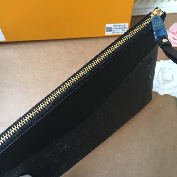 Louis Vuitton Pochette Melanie MM Monogram Empreinte Black For Women, Women's Wallets 11.6in/29.5cm LV