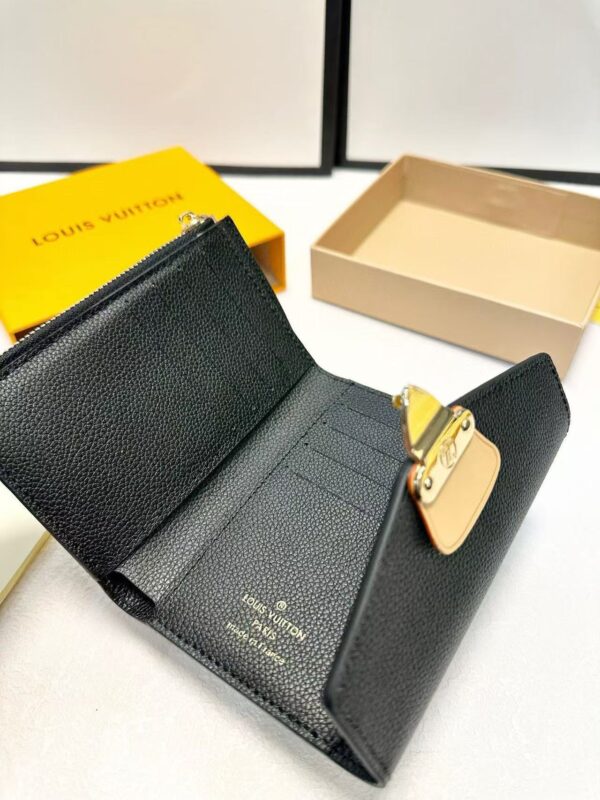 1:1 Replica Louis Vuitton Pallas Compact Wallet Monogram Canvas Black For Women, Women's Wallet 5.1in/13cm LV M67479