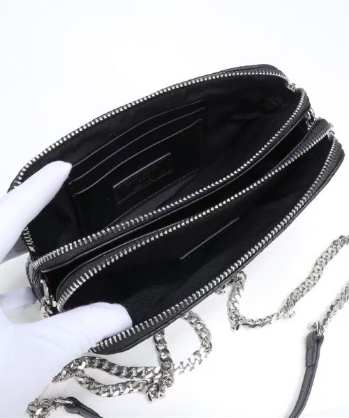 [REP 1:1] Saint Laurent Becky Double-Zip Pouch Black For Women 7.5in/19cm YSL