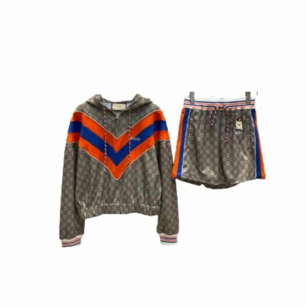 Animal Embroidered Patch Jacket And Shorts Grey For Women