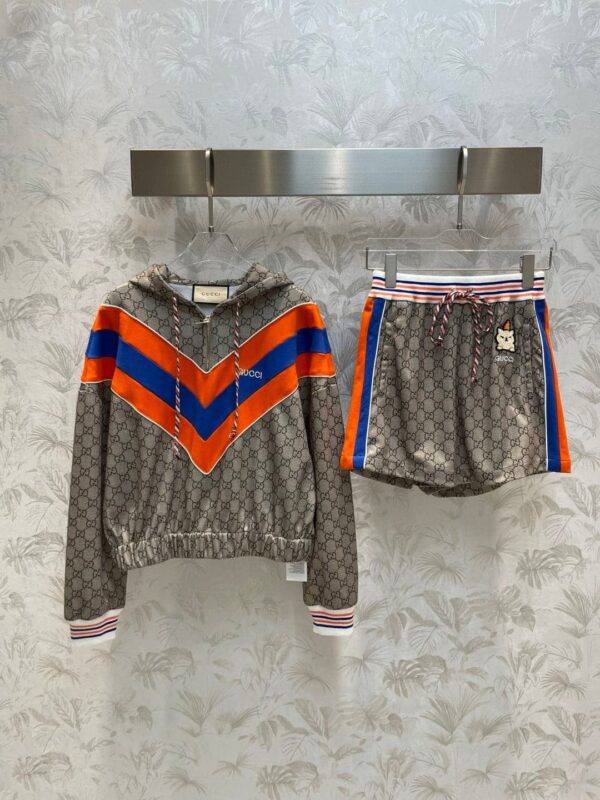 Animal Embroidered Patch Jacket And Shorts Grey For Women