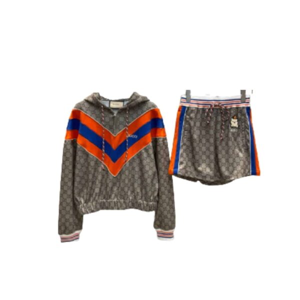 Animal Embroidered Patch Jacket And Shorts Grey For Women