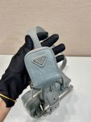 Antique Nappa Multi-Pocket Top-Handle Bag In Grey/Black For Women 9.5 in/ 24cm 1BB099_UVL_F0480_V_T2O