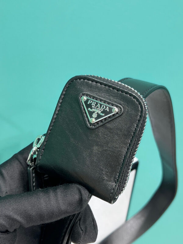 Antique Nappa Multi-Pocket Top-Handle Bag In Grey/Black For Women 9.5 in/ 24cm 1BB099_UVL_F0480_V_T2O