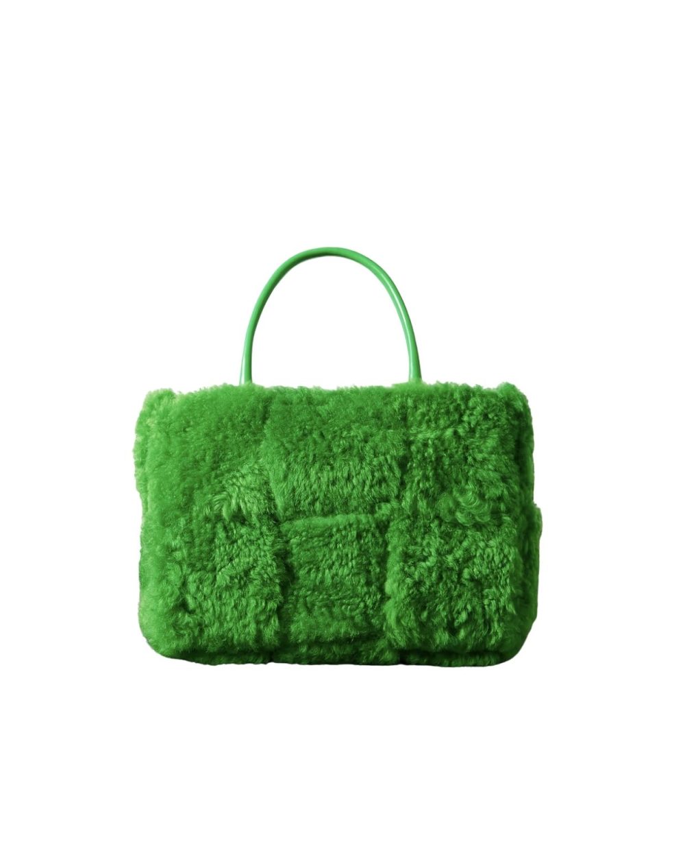 Arco Small Trimmed Intrecciato Shearling Tote Green For Women 17411127377168917