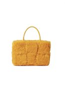 Arco Small Trimmed Intrecciato Shearling Tote Yellow For Women 17411127377168821