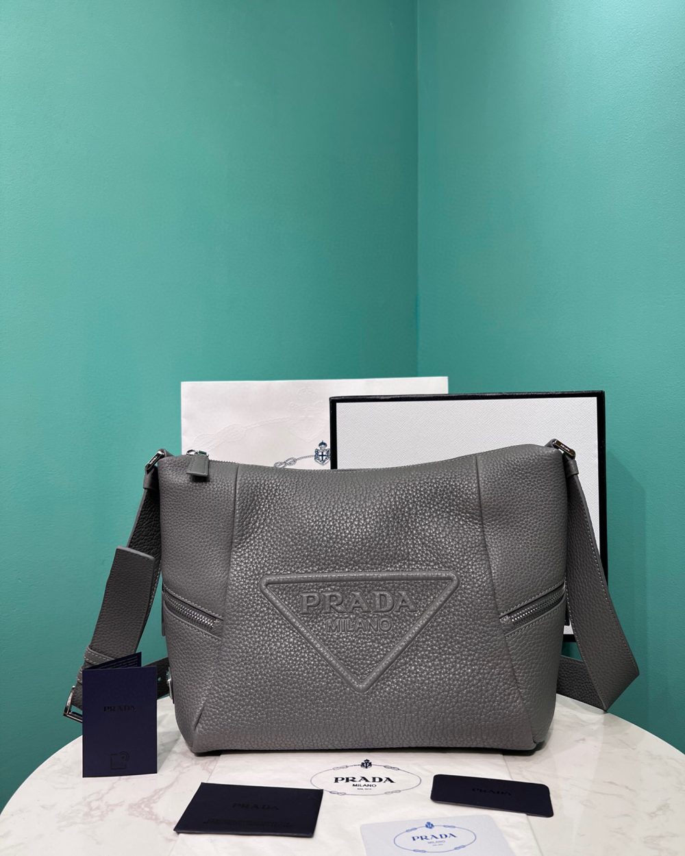 Bag With Shoulder Strap In Grey For Women 10.2 in/ 26cm 2VH165_2BBE_F0K44_V_OOO