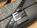 1:1 Replica Baguette FF Fabric And Exotic Bag Black For Women 10.5 in/27cm 7VA572ALWIF1DYM