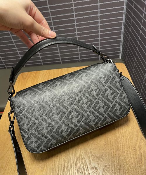 1:1 Replica Baguette FF Fabric And Exotic Bag Black For Women 10.5 in/27cm 7VA572ALWIF1DYM
