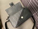 1:1 Replica Baguette FF Fabric And Exotic Bag Black For Women 10.5 in/27cm 7VA572ALWIF1DYM
