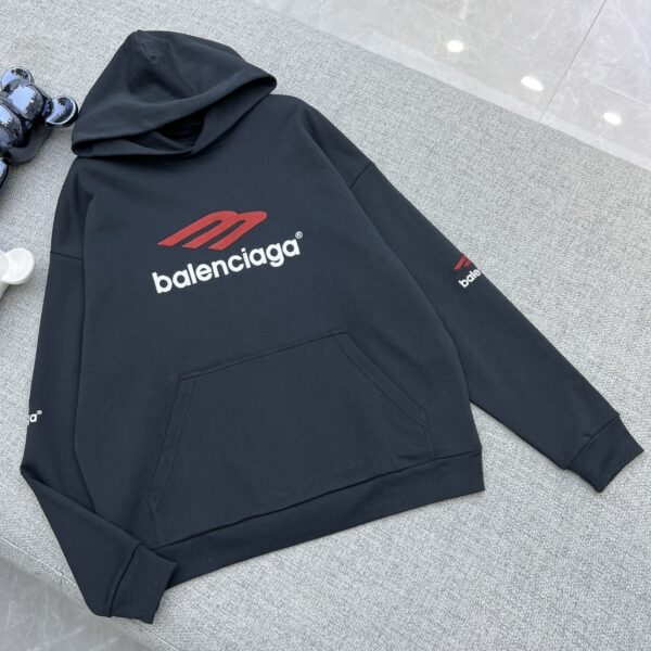 Balenciaga 3b Sports Icon Hoodie Black For Women