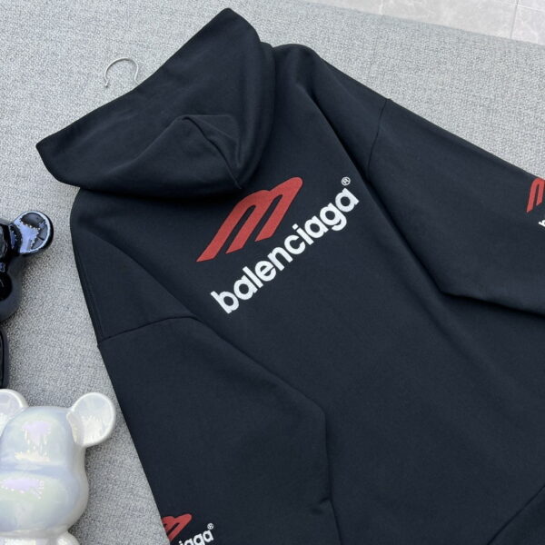 Balenciaga 3b Sports Icon Hoodie Black For Women