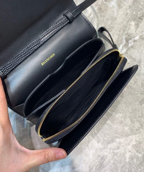 Balenciaga B Small Lizard Effect Cross-body Bag In Black, For Women, Women's Bags 7in/18cm