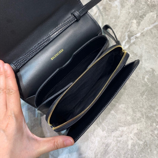 Balenciaga B Small Lizard Effect Cross-body Bag In Black, For Women, Women's Bags 7in/18cm