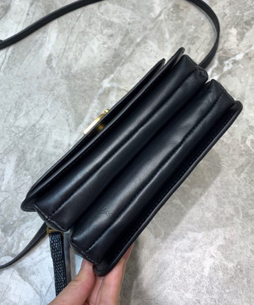 Balenciaga B Small Lizard Effect Cross-body Bag In Black, For Women, Women's Bags 7in/18cm