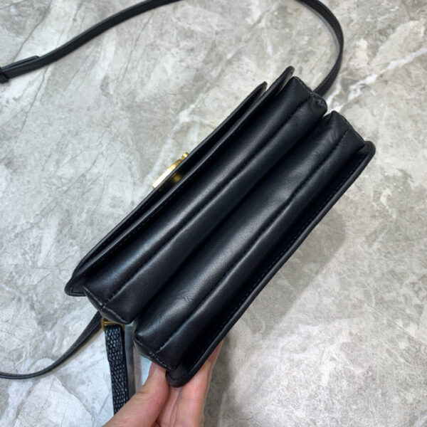 Balenciaga B Small Lizard Effect Cross-body Bag In Black, For Women, Women's Bags 7in/18cm