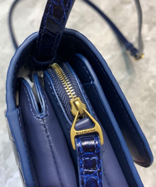 Balenciaga B Small Lizard Effect Cross-body Bag In Dark Blue, For Women, Women's Bags 7in/18cm