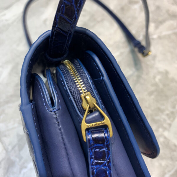 Balenciaga B Small Lizard Effect Cross-body Bag In Dark Blue, For Women, Women's Bags 7in/18cm