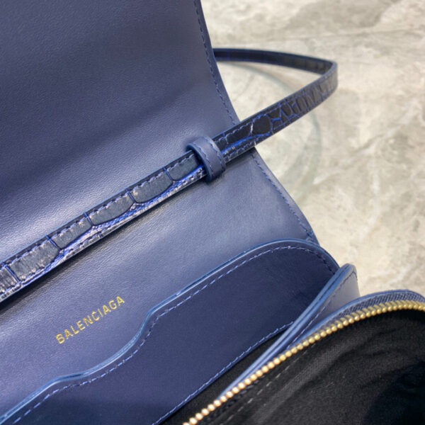 Balenciaga B Small Lizard Effect Cross-body Bag In Dark Blue, For Women, Women's Bags 7in/18cm