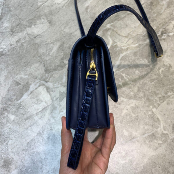 Balenciaga B Small Lizard Effect Cross-body Bag In Dark Blue, For Women, Women's Bags 7in/18cm