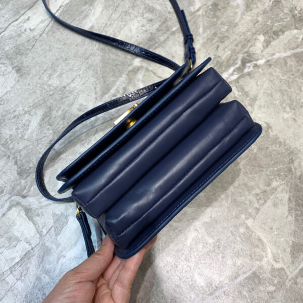 Balenciaga B Small Lizard Effect Cross-body Bag In Dark Blue, For Women, Women's Bags 7in/18cm