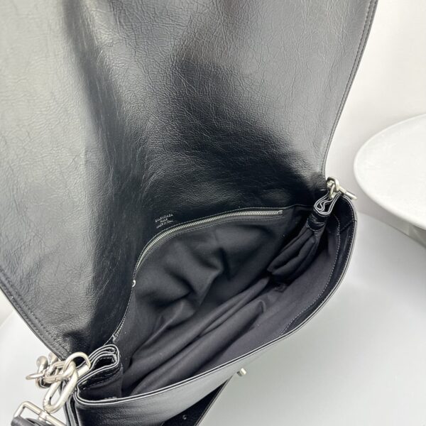 Balenciaga BB Soft Large Flap Bag White/Black For Women 14.2in/36cm 7484882AAIY9001