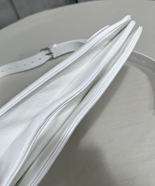 Balenciaga BB Soft Large Flap Bag White/Black For Women 14.2in/36cm 7484882AAIY9001