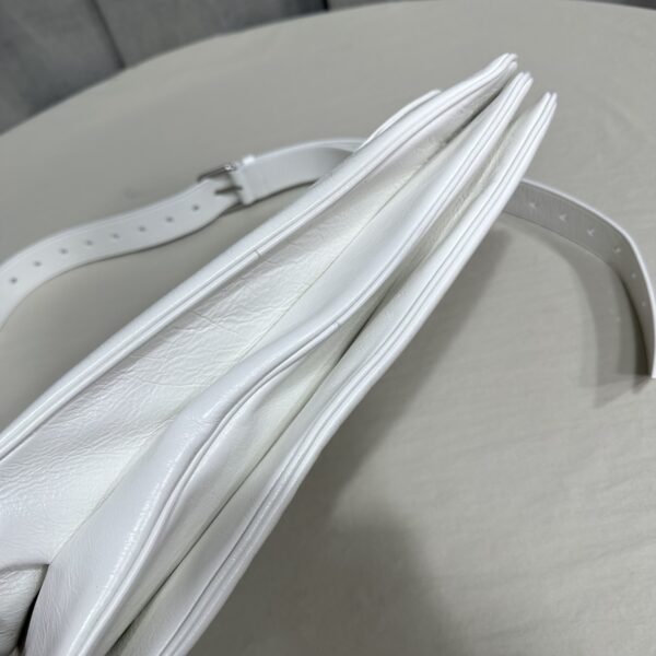 Balenciaga BB Soft Large Flap Bag White/Black For Women 14.2in/36cm 7484882AAIY9001