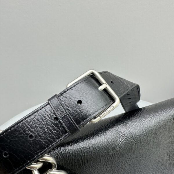Balenciaga BB Soft Large Flap Bag White/Black For Women 14.2in/36cm 7484882AAIY9001