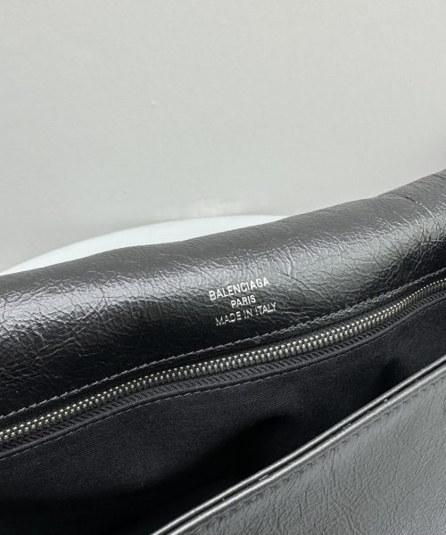 Balenciaga BB Soft Large Flap Bag White/Black For Women 14.2in/36cm 7484882AAIY9001