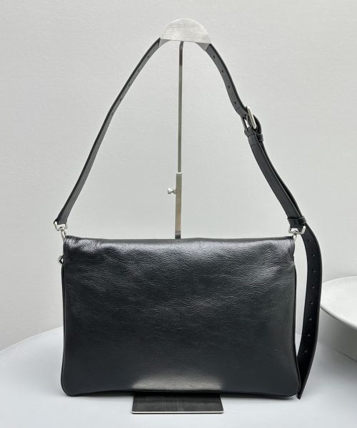 Balenciaga BB Soft Large Flap Bag White/Black For Women 14.2in/36cm 7484882AAIY9001