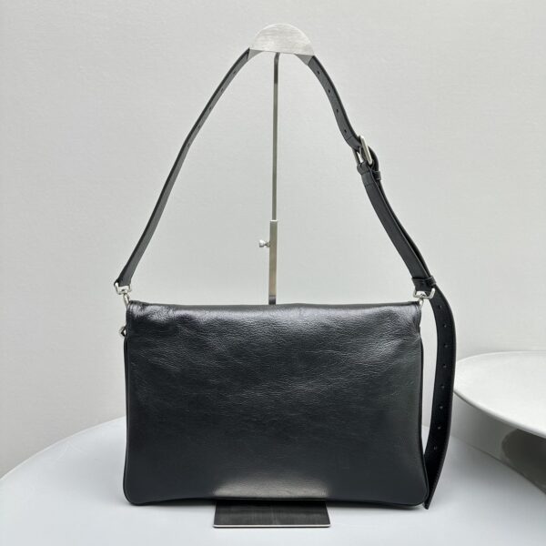 Balenciaga BB Soft Large Flap Bag White/Black For Women 14.2in/36cm 7484882AAIY9001