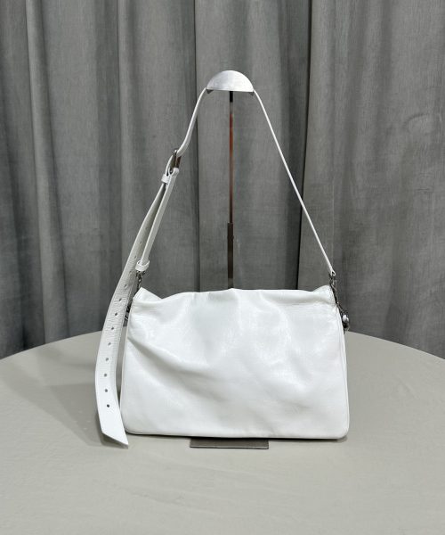 Balenciaga BB Soft Large Flap Bag White/Black For Women 14.2in/36cm 7484882AAIY9001