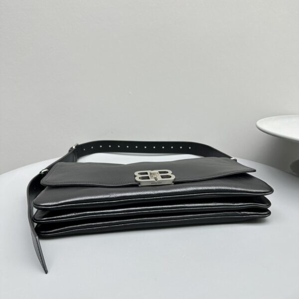 Balenciaga BB Soft Large Flap Bag White/Black For Women 14.2in/36cm 7484882AAIY9001