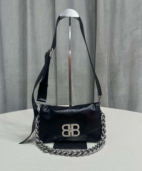 Balenciaga BB Soft Small Flap Bag Black For Women 9.1in/23cm 7485982AAIY1000