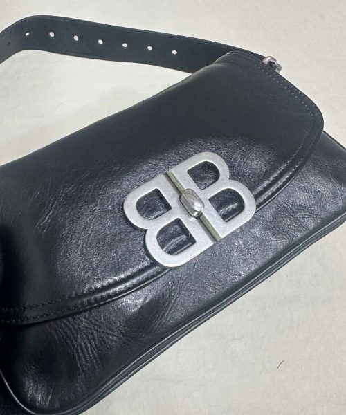 Balenciaga BB Soft Small Flap Bag Black For Women 9.1in/23cm 7485982AAIY1000