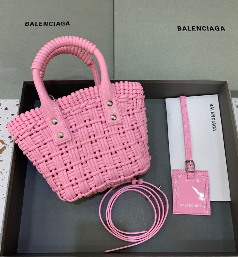 Balenciaga Bistro XS Basket With Strap In Pink, For Women, Women's Bags 16.1in/41cm