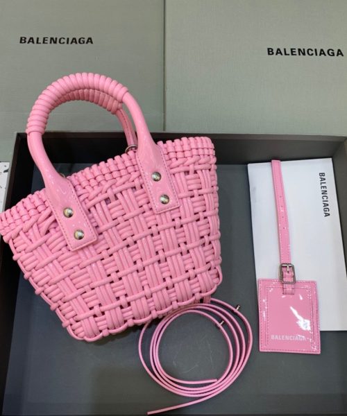 Balenciaga Bistro XS Basket With Strap In Pink, For Women, Women's Bags 16.1in/41cm