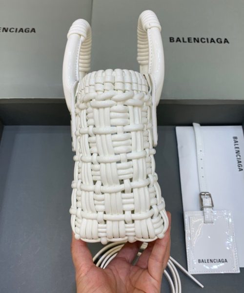 Balenciaga Bistro XS Basket With Strap In White, For Women, Women's Bags 16.1in/41cm 6713422IE3Y9000