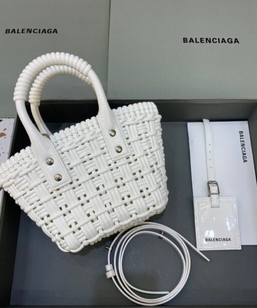 Balenciaga Bistro XS Basket With Strap In White, For Women, Women's Bags 16.1in/41cm 6713422IE3Y9000