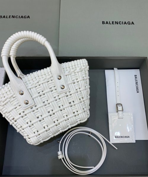 Balenciaga Bistro XS Basket With Strap In White, For Women, Women's Bags 16.1in/41cm 6713422IE3Y9000