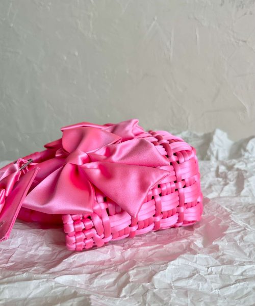 Balenciaga Bistro Xxs Basket With Strap Pink/Black For Women 11in/28cm