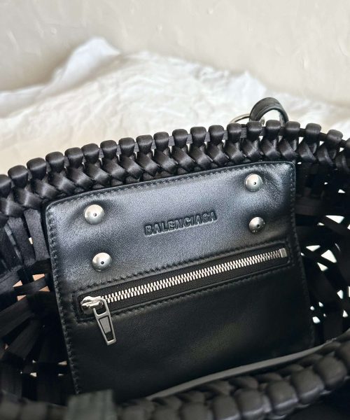Balenciaga Bistro Xxs Basket With Strap Pink/Black For Women 11in/28cm